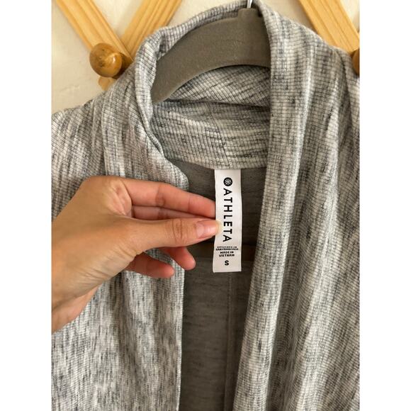 Athleta Sweater Women's Small Gray Pranayama Wrap Cover Up Open Cardigan - Picture 6 of 9